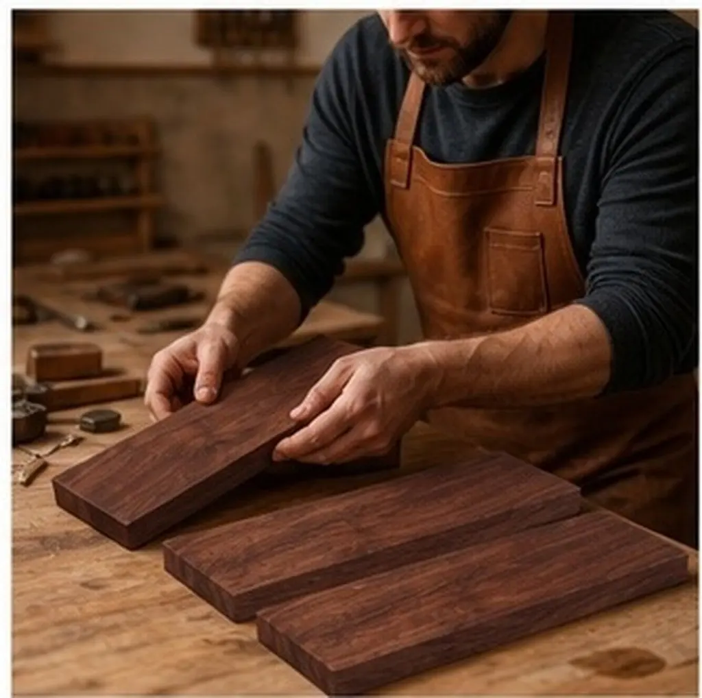 4Pcs Natural Walnut Wood Boards 7.8x1.9x0.4in for DIY Home Decor, Woodworking & Craft Projects – Unfinished