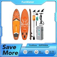 FunWater SUPFW50A, 3 Fins, EVA Anti-Skid, Bungee Rope for Stable Adventures, 13.3kg  Weight, 200kg Capacity