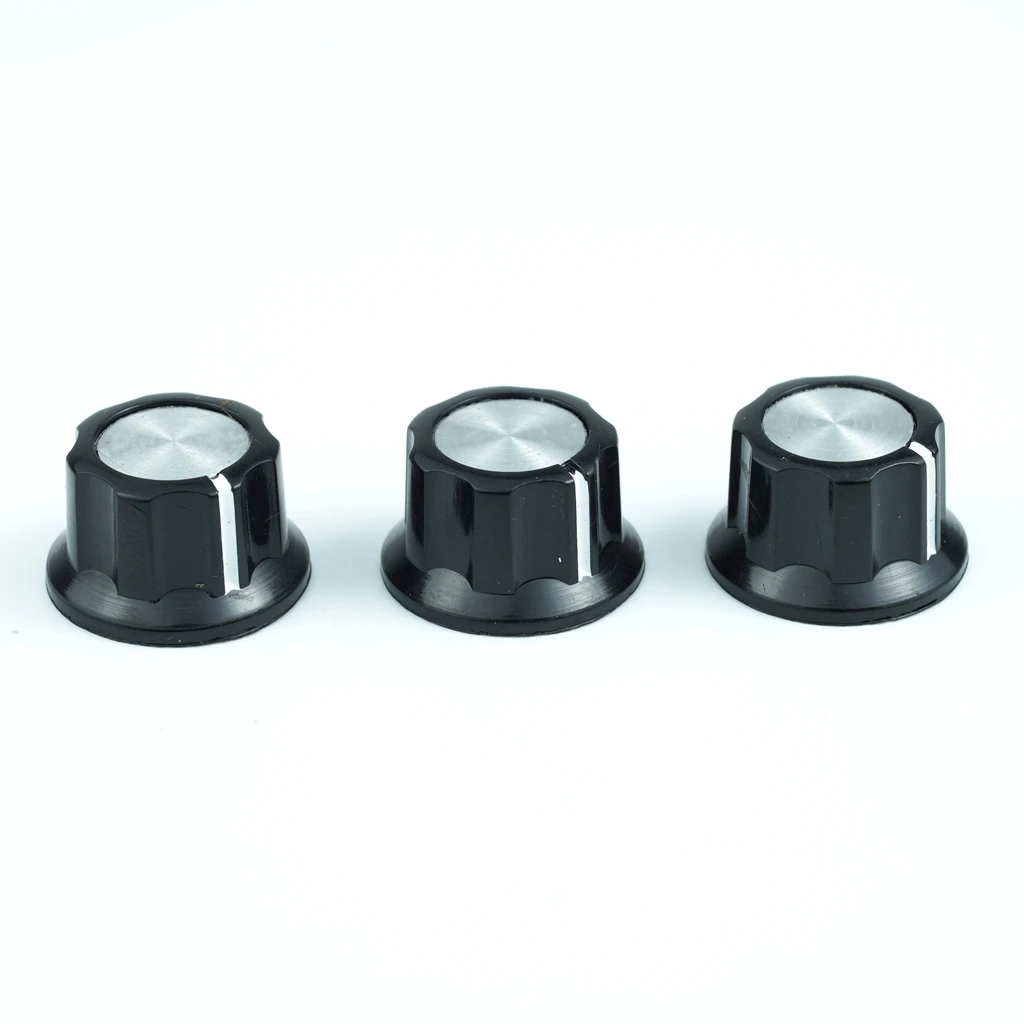 Guitar and bass potentiometer control knobs - 3-piece set, tone and volume knob replacement parts, suitable for beginners