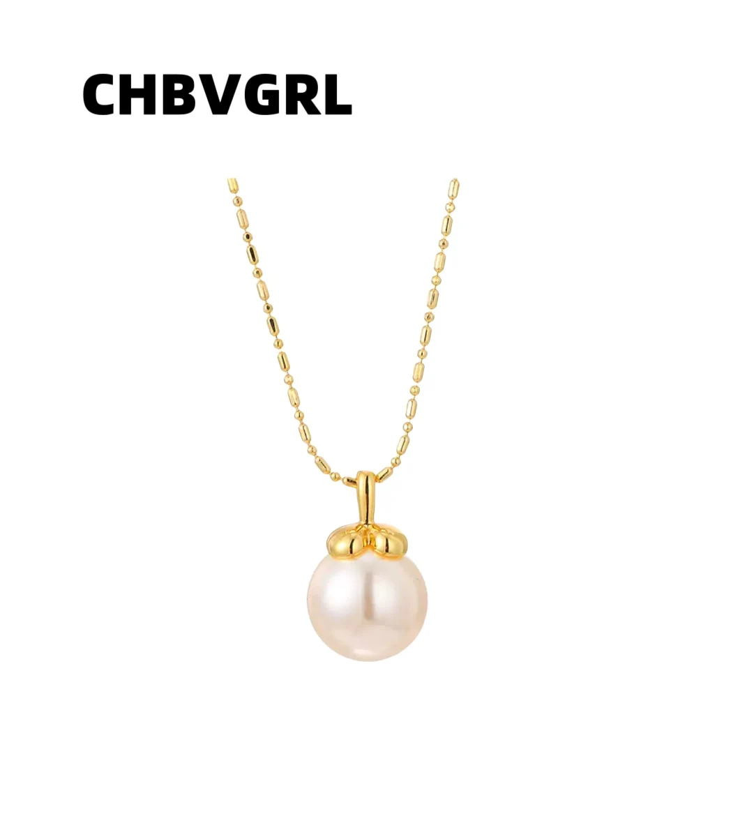 

French luxury new retro elegant pearl pendant necklace simple high-end feeling fashionable delicate temperament versatile collar