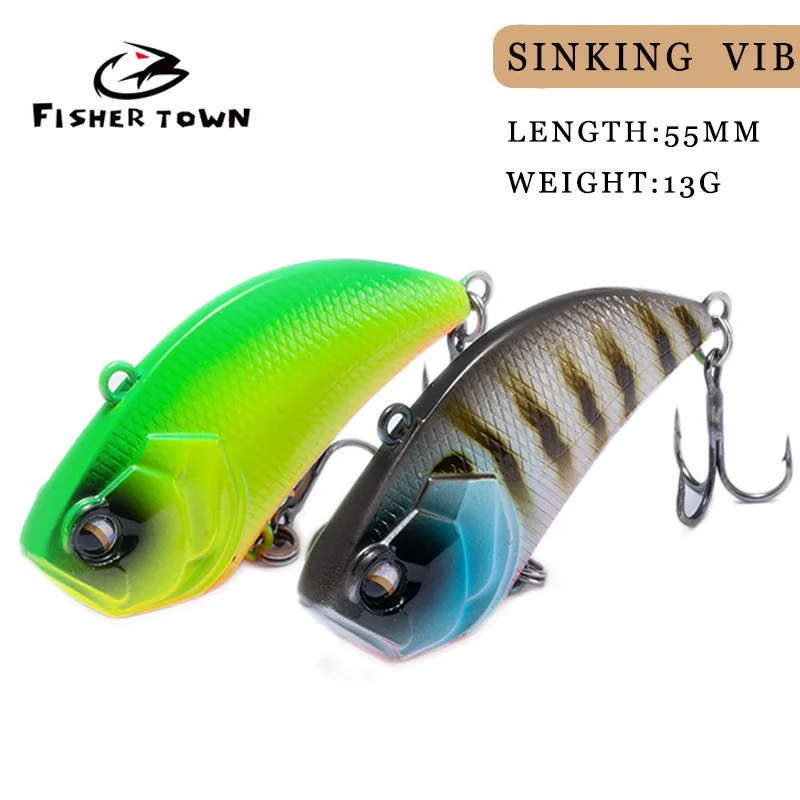 FT 55mm 13g Rattling Noise VIB For Winter Crankbaits Fishing Lure Sinking Wobblers For Pike And Perch Winter Fishing Tackle