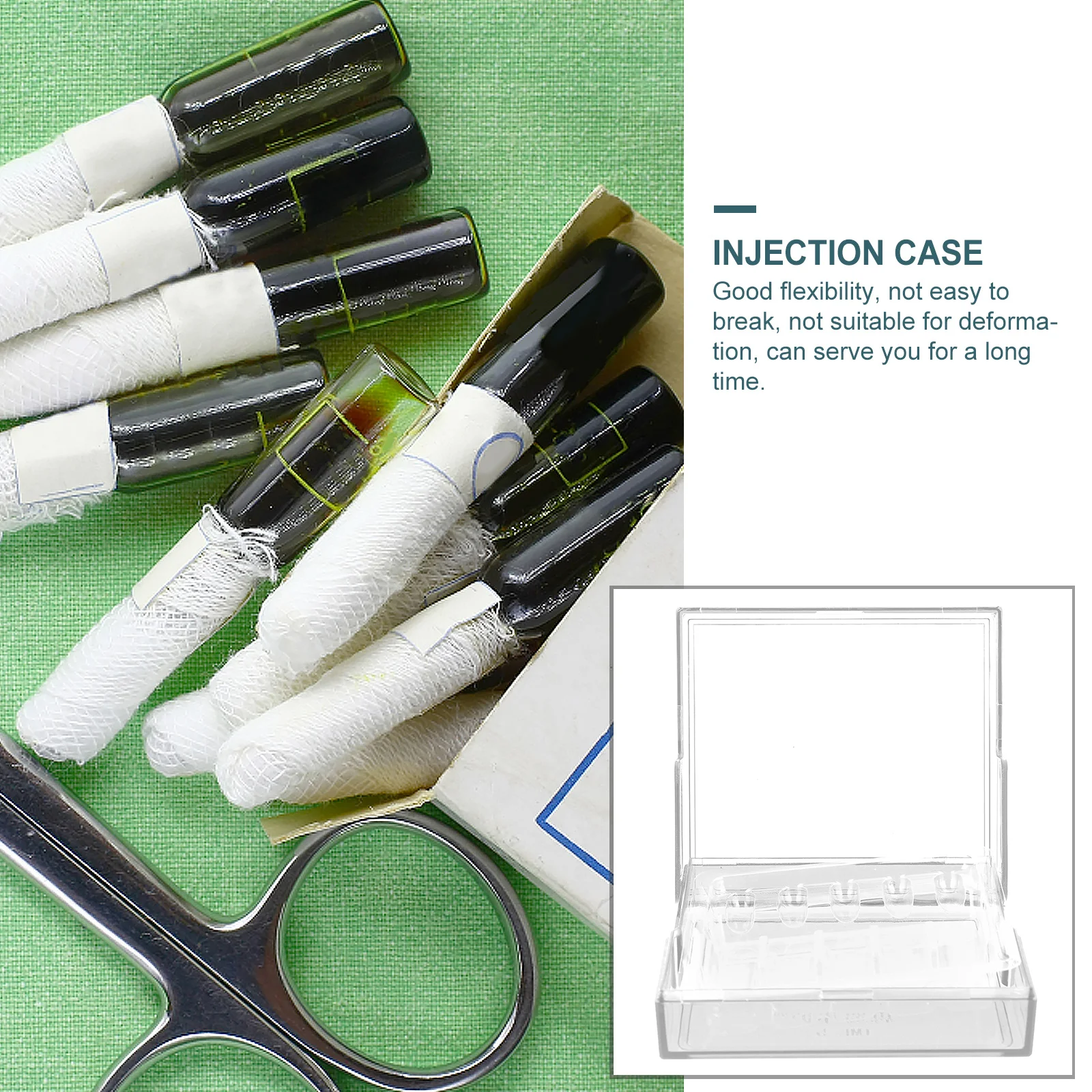 

Light-Proof Injection Box Smooth Surface Sealed Clinic Syringe Case Holder Medical Storage Box