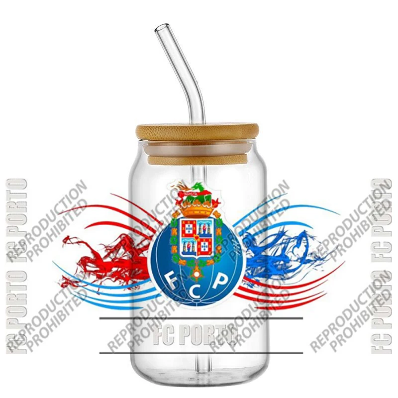 New Popular Famous Club Logo 16oz UV DTF 3D Transfer Sticker Decals For Glass Can Cup Craft DIY Gift Creative