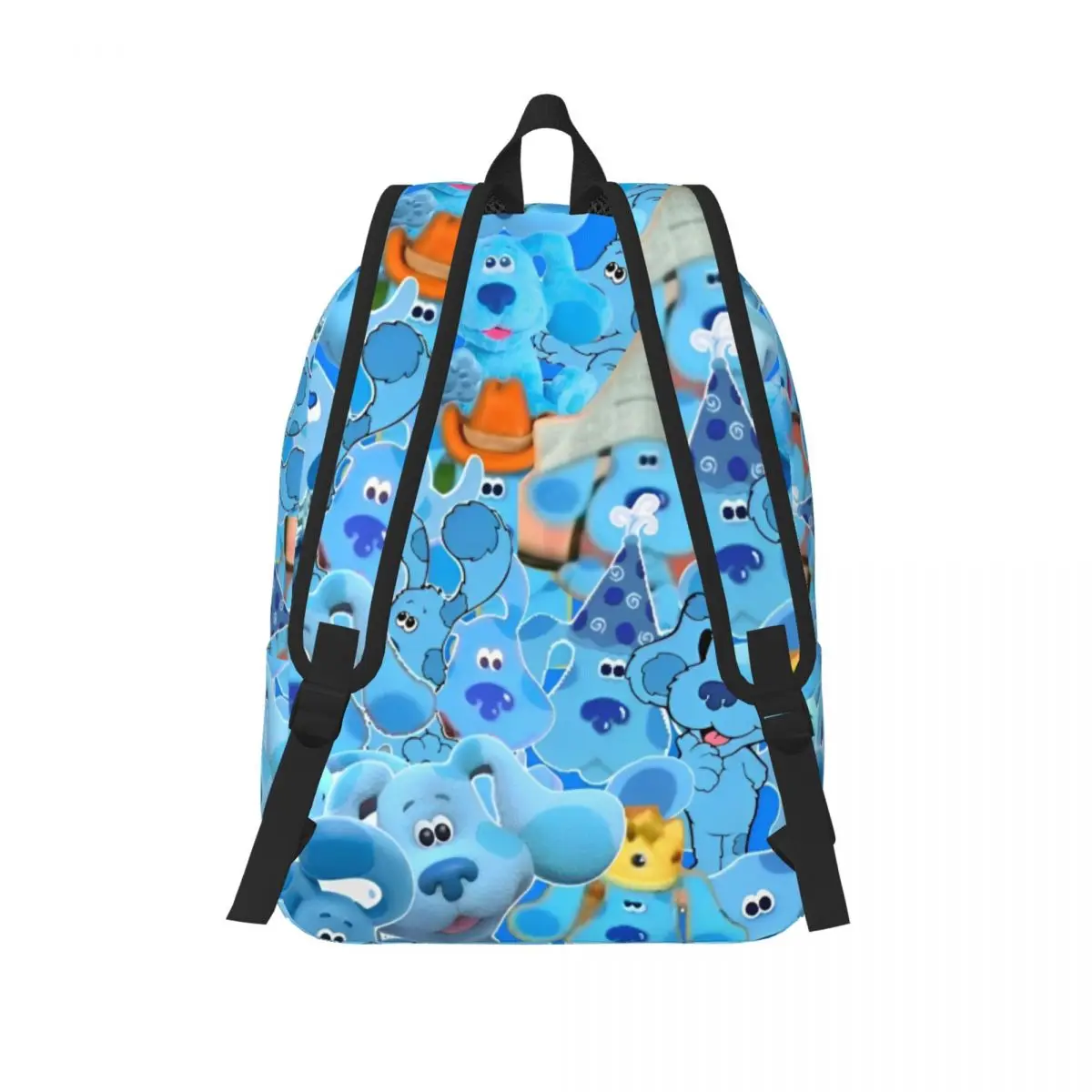 Mochila de pistas do azul dos desenhos animados, mochila para estudantes do ensino médio e médio, mochila para adolescentes com bolso