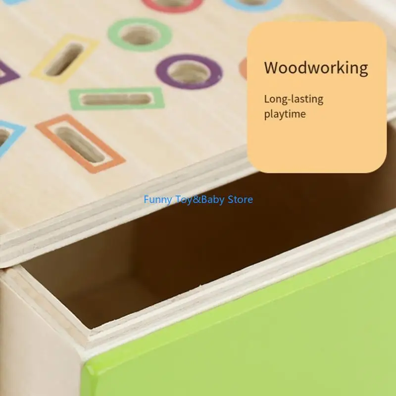 Scatola per monete in legno Giocattolo educativo per lo smistamento forme colore per lo sviluppo delle abilità motorie del