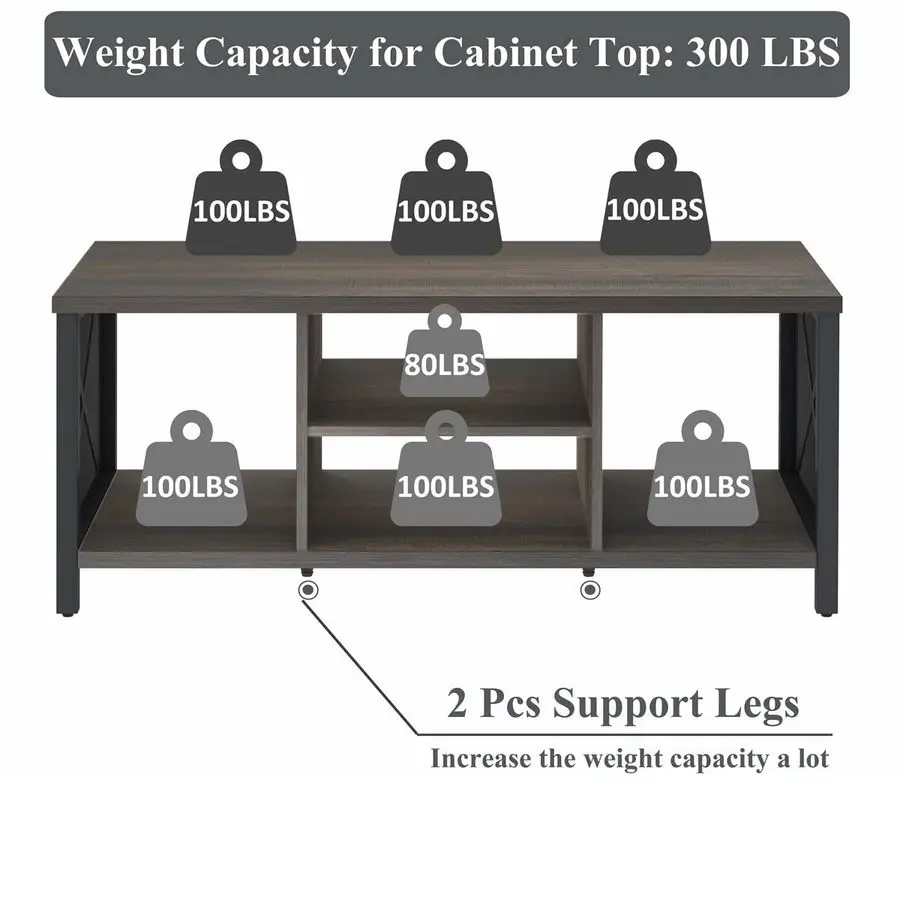 Rustic Coffee Table for Living Room, Farmhouse Dark Wood Center Table, Industrial Rectangle Cocktail Tea Tables Walnut Brown