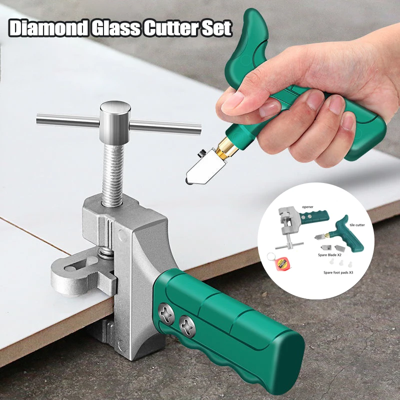 Diamond Glass Cutter Set Ceramic Tile Glass Breaking Pliers Professional Household Ceramic Cutter For Glass Tile Cutting Tools