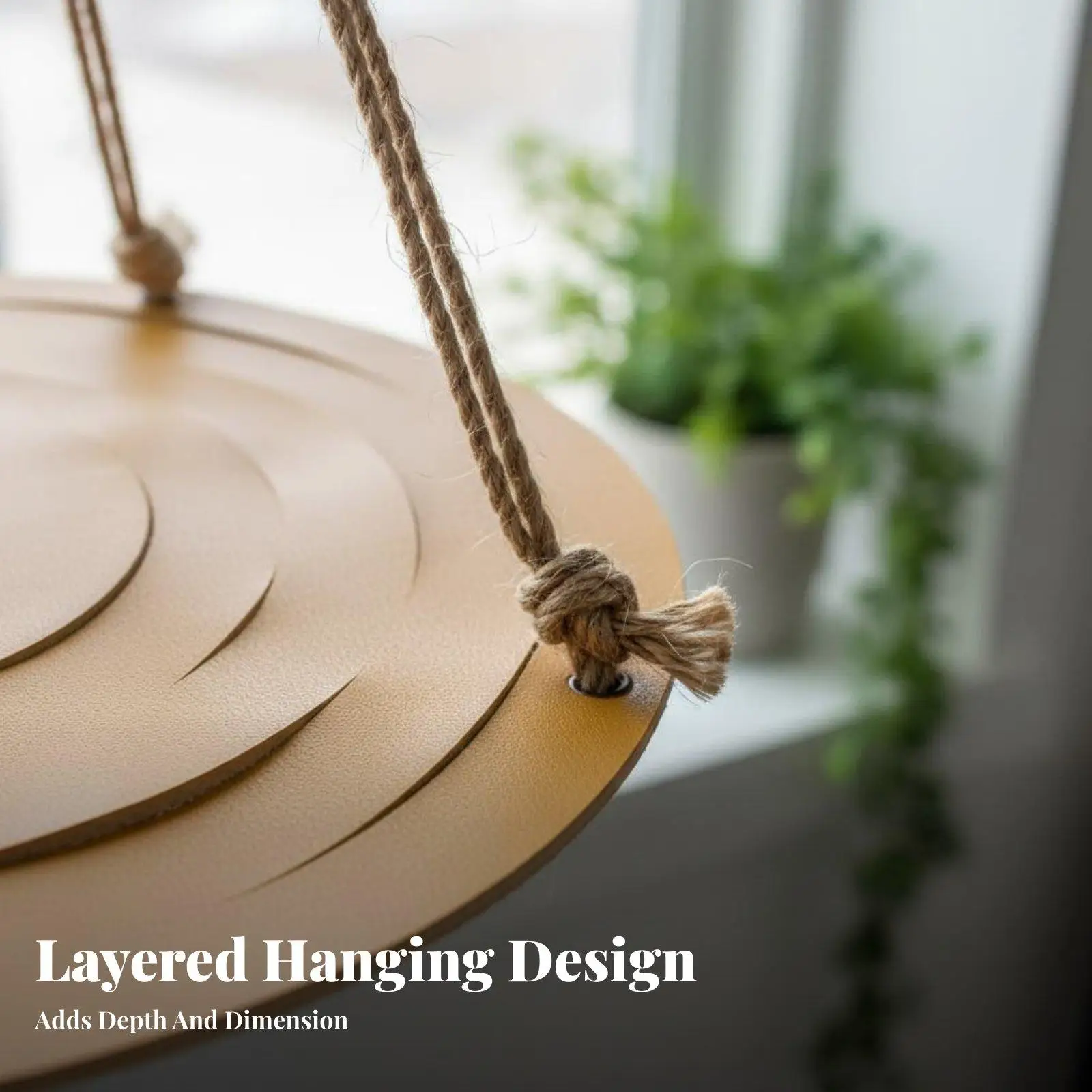 Hanging Flower Pot Net PU Leather Sturdy Design for Small Spaces