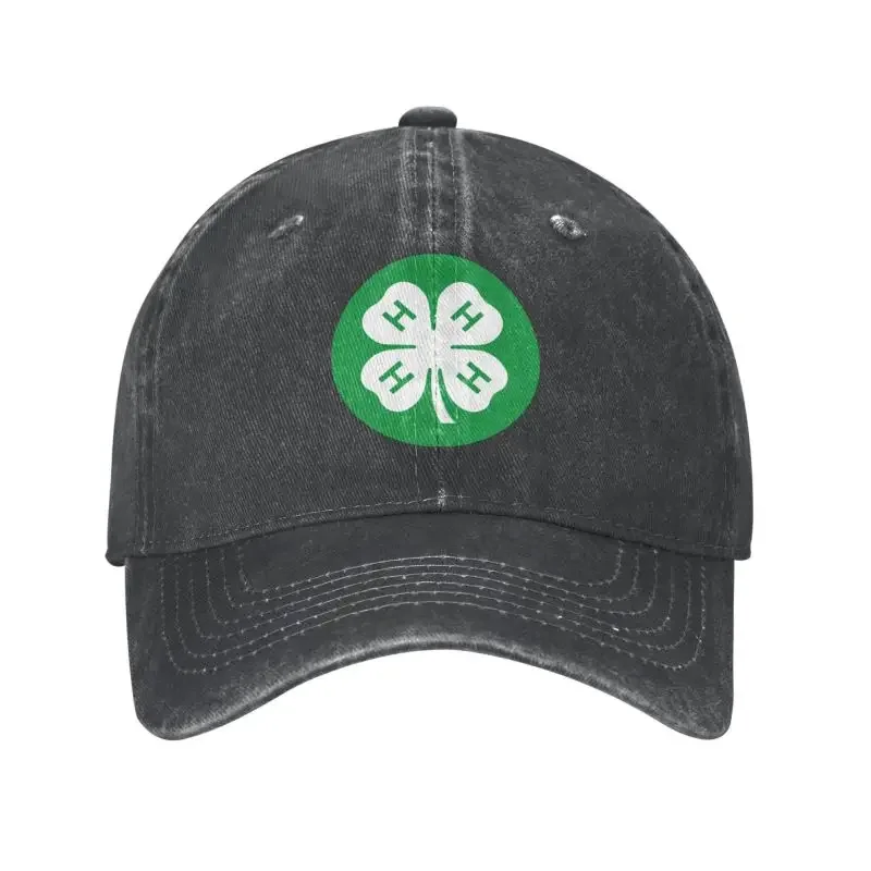 

Classic Cotton Four Leaf Clover 4H Emblem Baseball Cap for Men Women Adjustable Dad Hat Outdoor