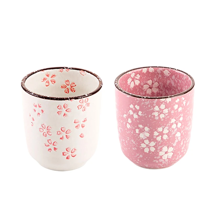 Taza moderna de Sakura hecha a mano, taza de té estilo Zen, cerámica japonesa Yunomi con flor de cerezo mavera2025E motocic