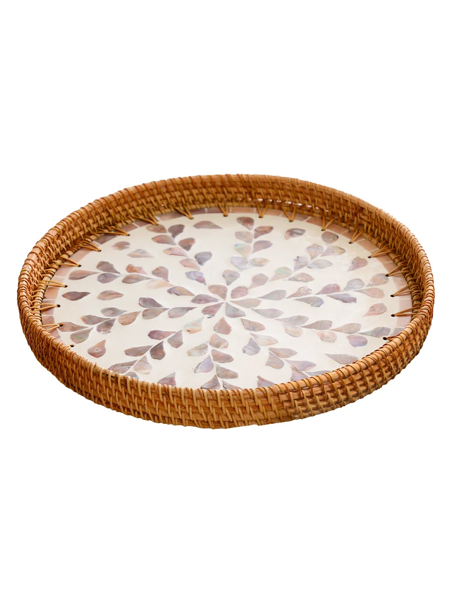 

Rattan fruit plates, dinner plate, snack Plate, living room coffee table, tea tray, refreshment snack storage Plates, shell tray