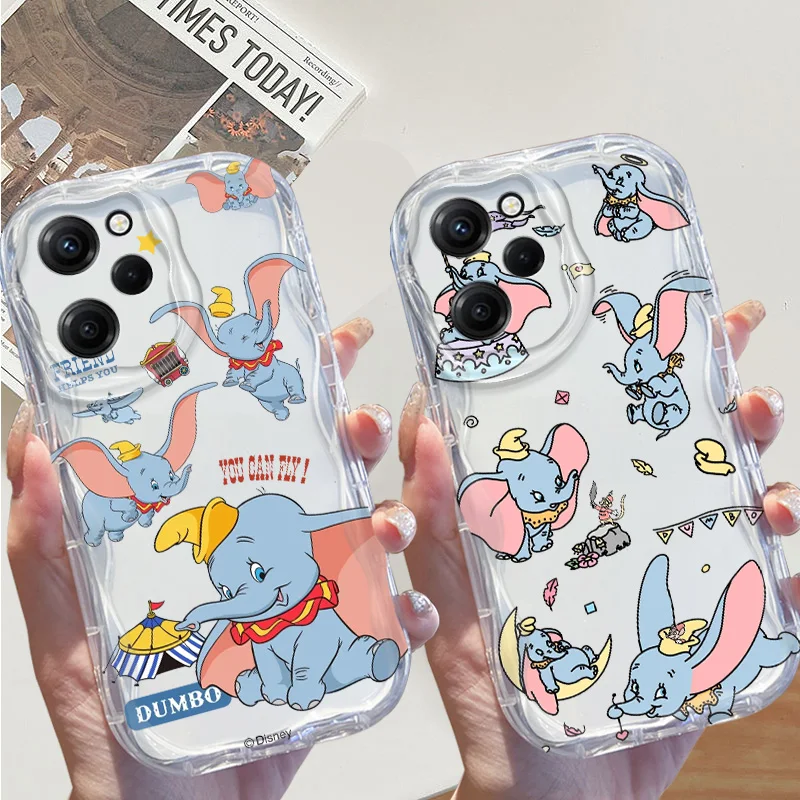 Disney Funda de teléfono Dumbo Cream Para Redmi Note 13, 12, 11, 10, 9, 8, 10T, 11T, 11S, 12S Pro Max Plus, 4G, 5G, carcasa suave