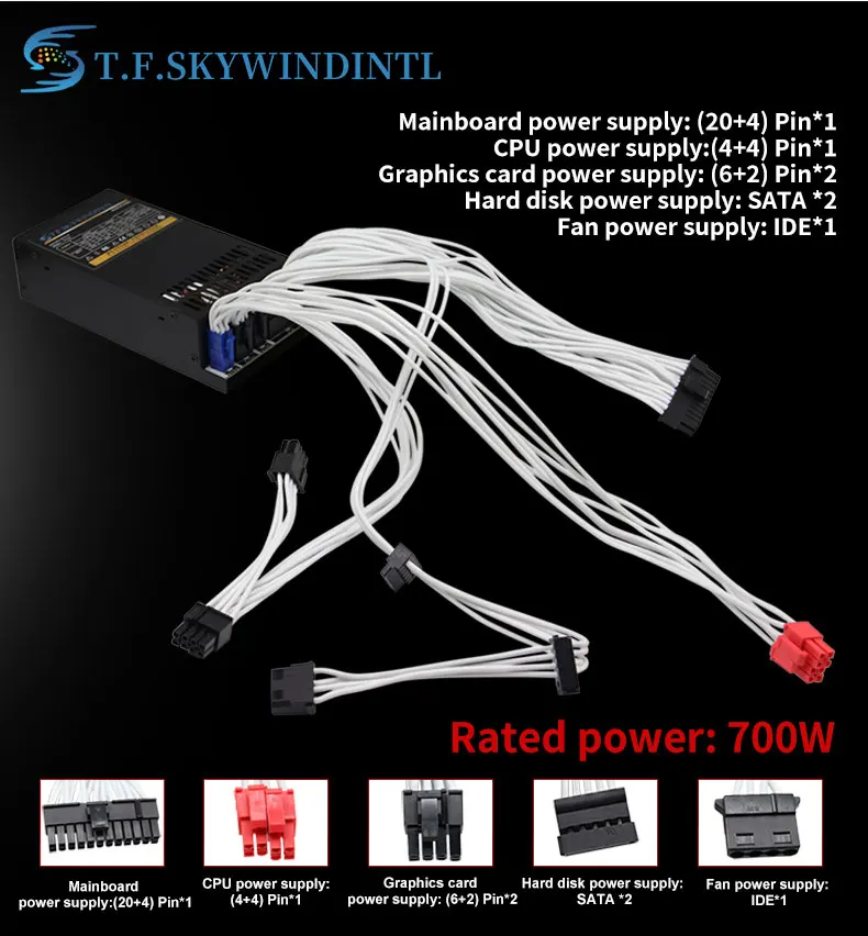 T. f. skywindintl mini 1u flex aktiv pfc pc computer netzteil former quelle für pc schriftart psu – Detail 6