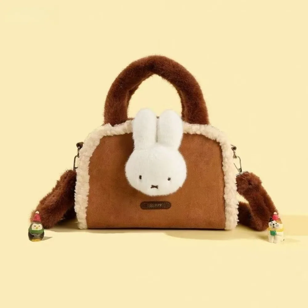 

Cartoon Miffy Genuine Plush Handbag Versatile Crossbody Bag Suede Cute Soft Comfortable High Appearance Exquisite Fashion Gift