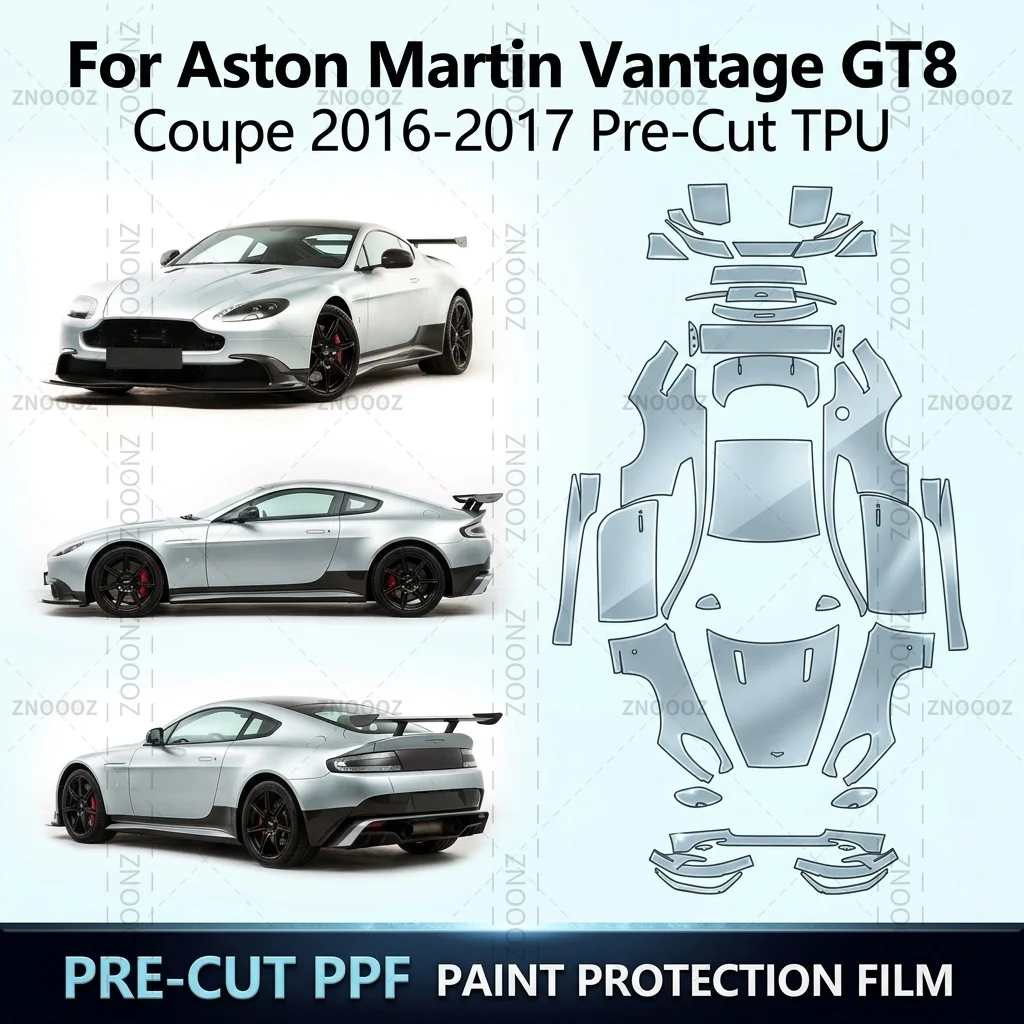 For Aston Martin Vantage GT8 Coupe 2016-2017 Pre-Cut TPU PPF Paint Protection Kit Full Vehicle Glossy Clear Matte Black