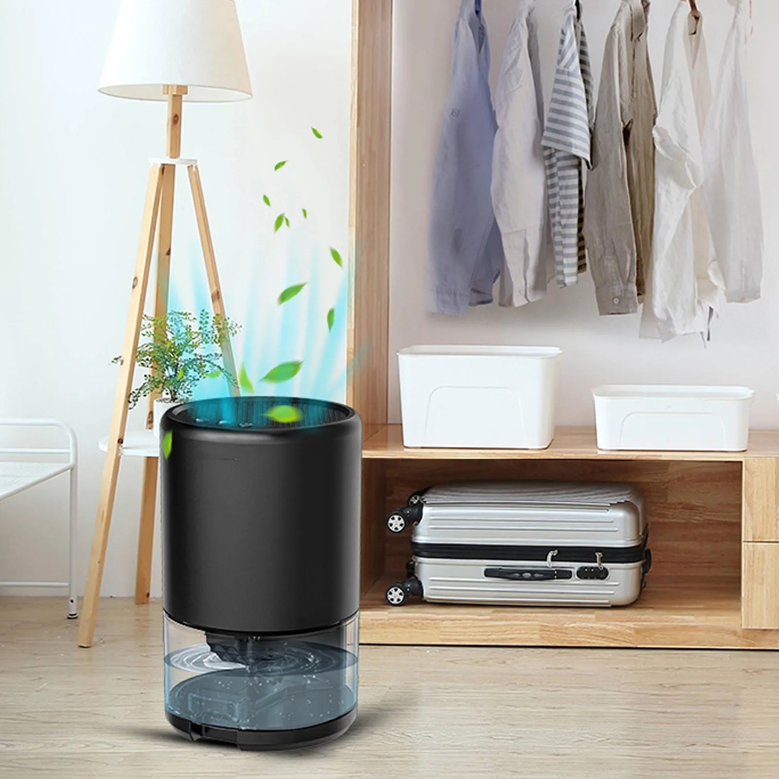 Ultra Quiet 36W Home Dehumidifier 1L Capacity Portable Mini Air Dryer with Auto Shut off And 7 Color LED Lights for Room Bedroom