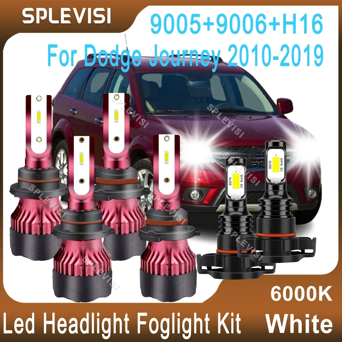 

Led Headlight Bulbs High Low Beam Foglight For Dodge Journey 2010 2011 2012 2013 2014 2015 2016 2017 2018 2019 470W Pure White