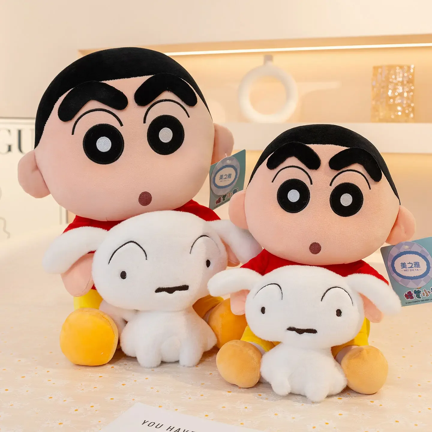 

22-40cm Cute Crayon Shin-chan Hold Shiro Plushies Cartoon Stuffed Anime Sleeping Doll Soft Cuddly Pillow Birthday Gifts Girl