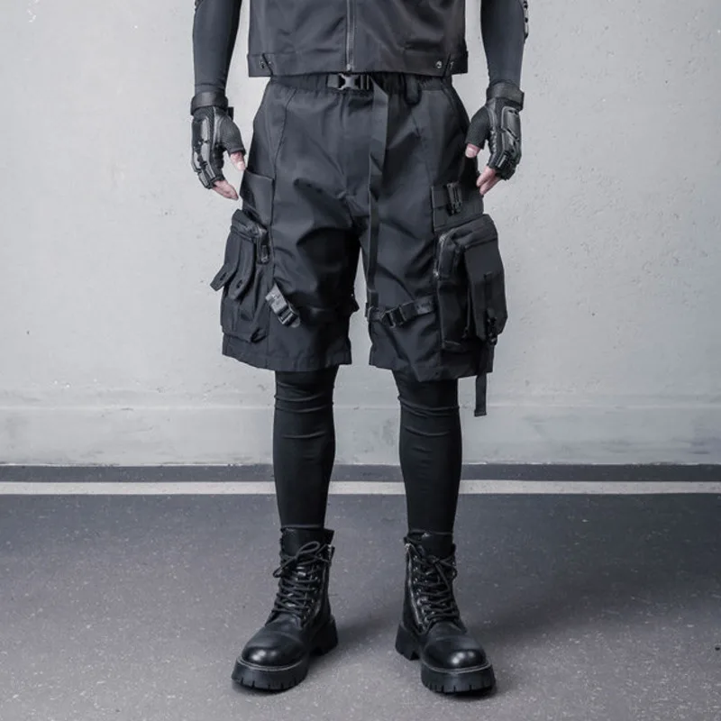 HKSH Spring Summer New Men Tide Functional Pockets Cargo Pants Loose Outdoor Tactical Shorts Trendy Safari Style Capris  HK22020