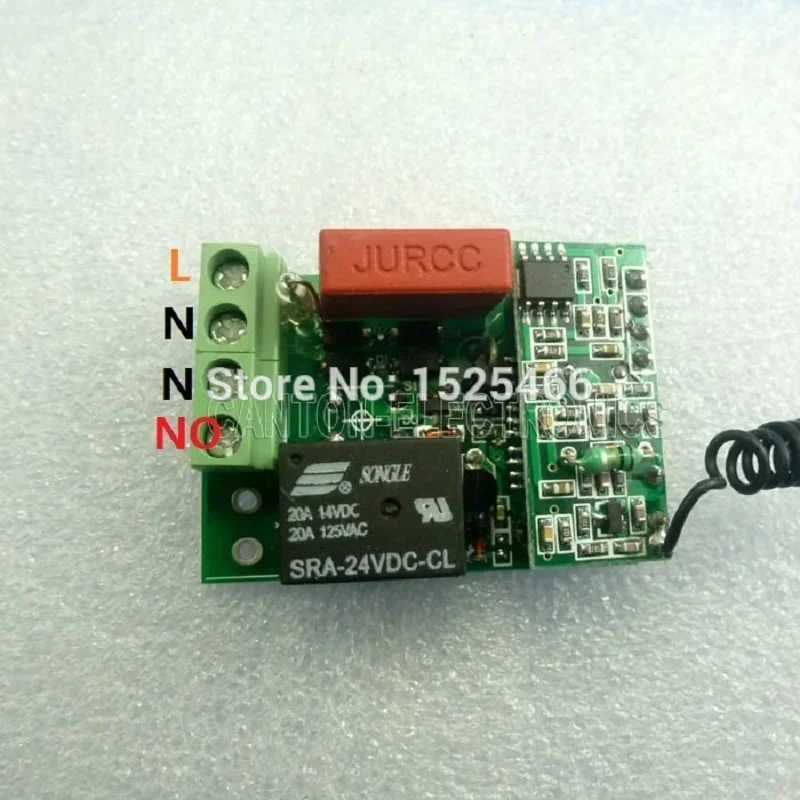 AC 220V 433Mhz Wireless RF Relay Switch  Learning code Receiver For EV1527 PT2262 ASK OOK