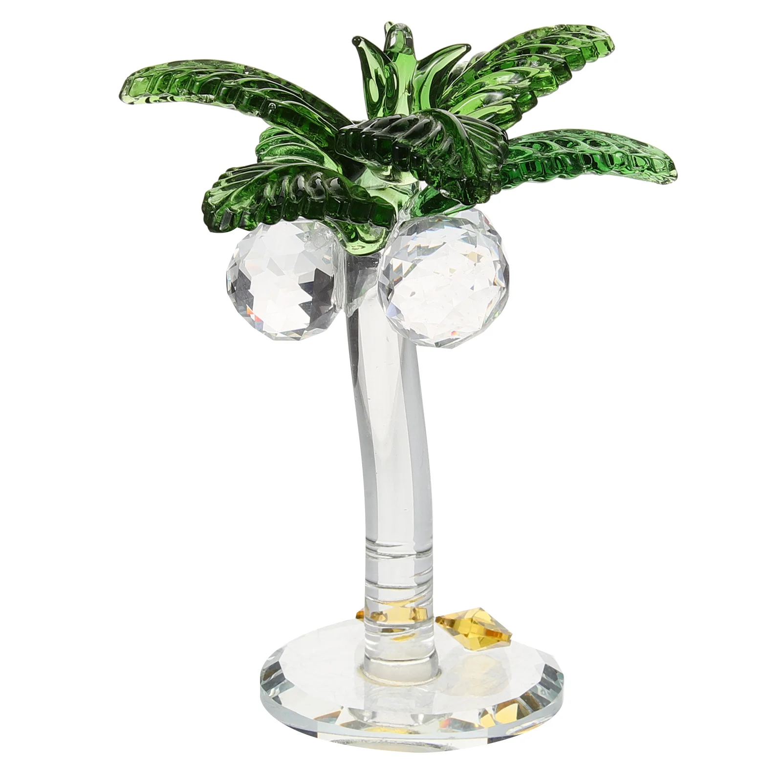 

Crystal Coconuts Tree Ornaments White Crystal Desktop Decoration Creative Decorative Artwork Table Centerpiece