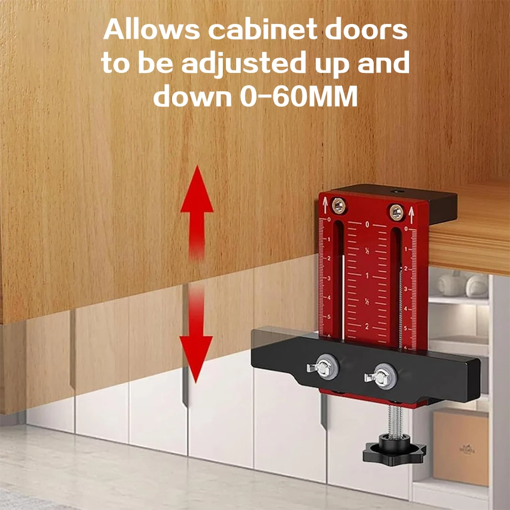 Jig pemasangan pintu Kabinet, untuk pemasangan lemari dengan lengan penyangga & penjepit paduan aluminium pemasangan pintu kabinet pukulan posisi