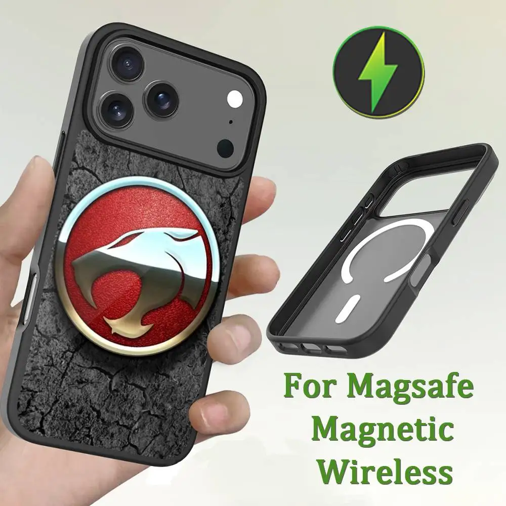 Cool T-ThunderCats-ES Anime funda de teléfono para iPhone 13,12,11,16,15,17,14,Pro,Max,Plus,Mini,Magsafe,carga inalámbrica magnética