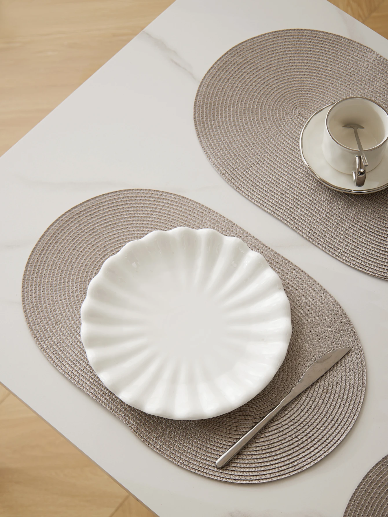 4PCS/6PCS 45x30cm Oval Woven Placemat Nordic Non-slip Coaster Pad Dining Table Mat Tableware Home Kitchen Decor