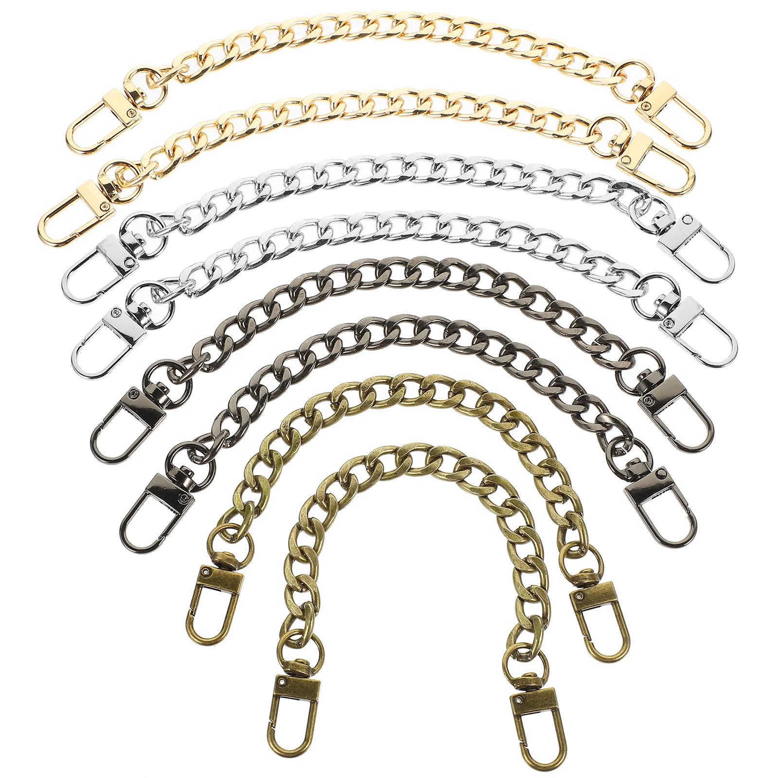 8 قطعة استبدال حقيبة سلسلة معدنية مشبك مسطح حزام لحقيبة اليد محفظة DIY ملحق انفصال سلسلة الكتف حلية