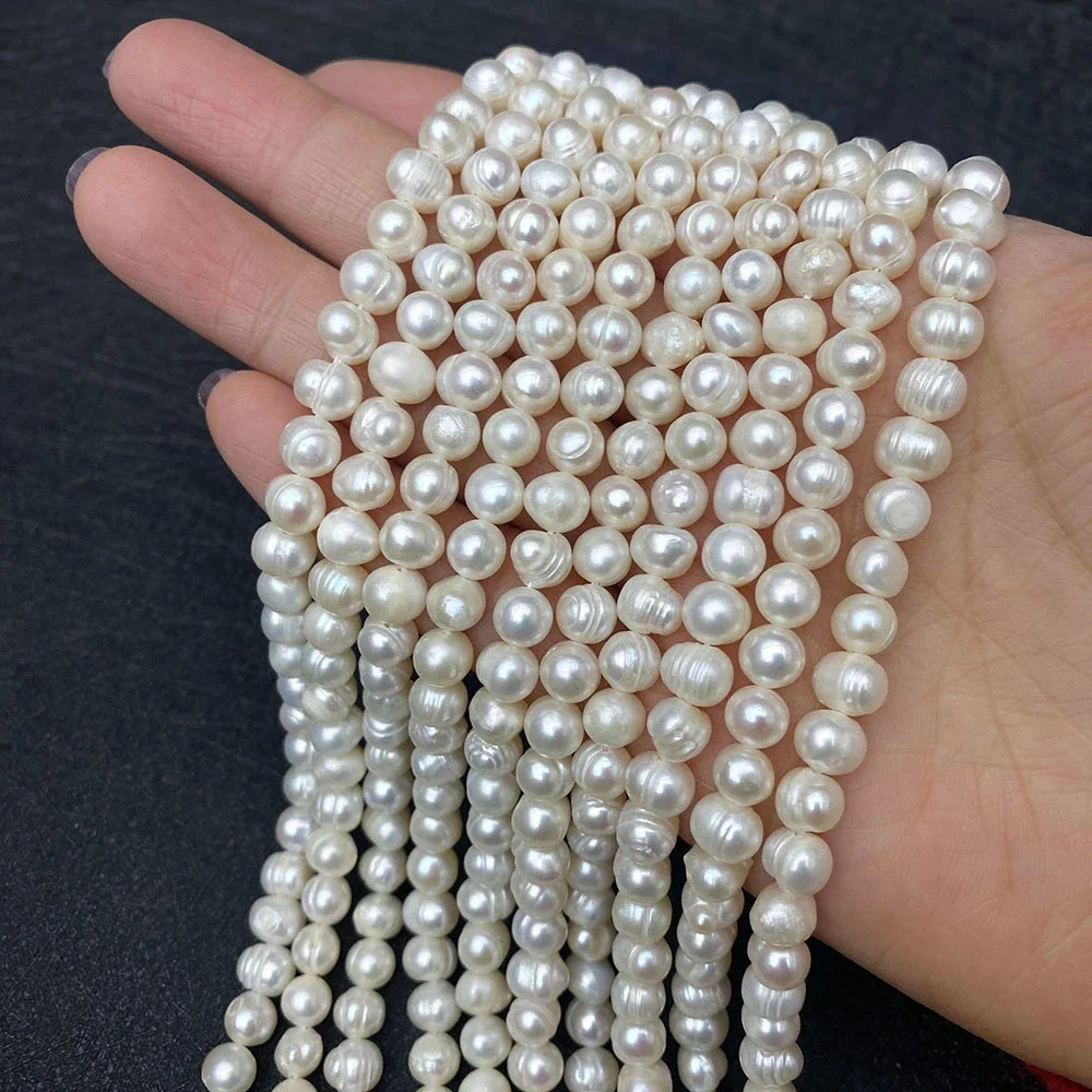 Natural Freshwater Pearl Beads 5-6mm Potato Shape Pearl Loose Beads for DIY Jewelry Making Fashion Necklace Earring Accessories