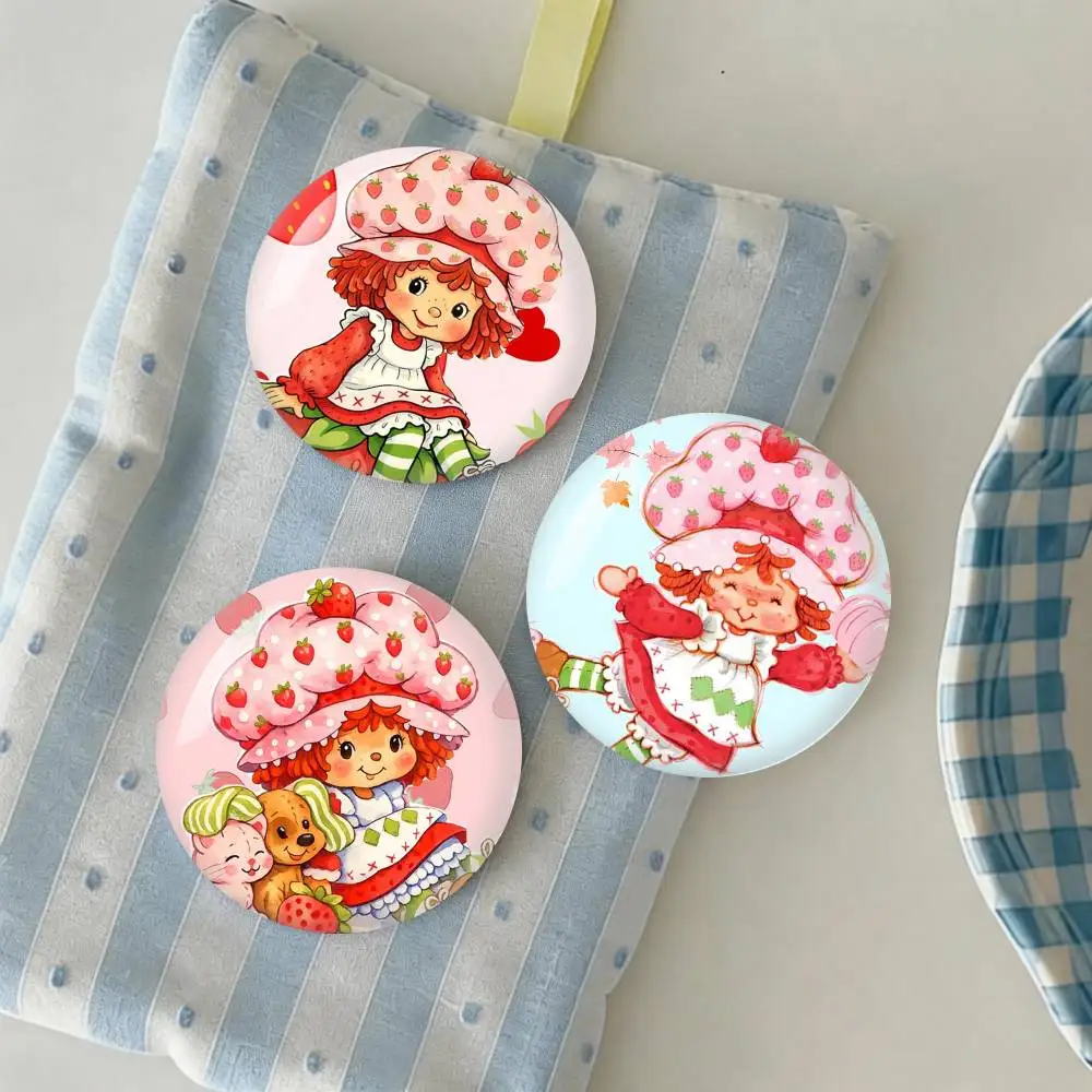 

Cute Strawberry-Y S-Shortcake-Girl Badge Tinplate Soft Button Pin Brooch Metal Badge Custom Jewelry Accessories Hat Bag Lapel