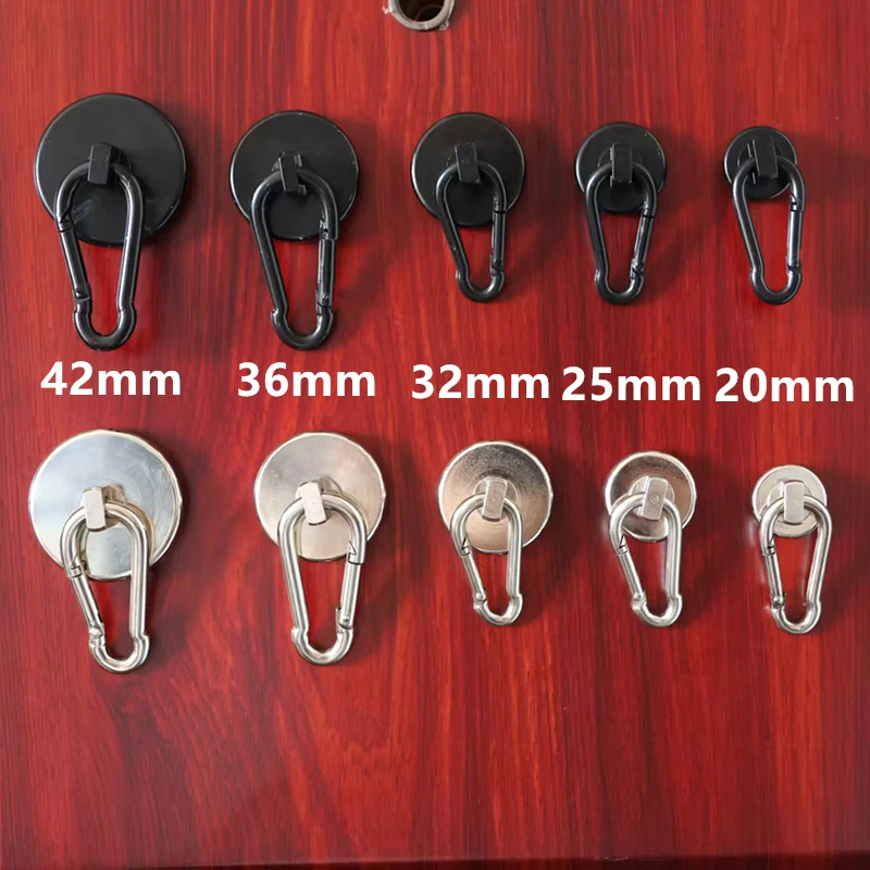 Strong Neodymium Magnetic Hooks 360°Rotation Carabiner Magnet Ring Keychain Hook for Home Refrigerator Kitchen Bathroom Hanging image 4