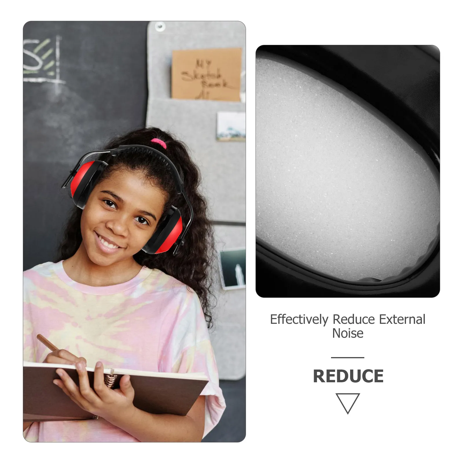 1 زوج إلغاء يفشل للبالغين قابل للتعديل الصوت حجب حماية السمع الحد من الضوضاء سلامة غطاء للأذنين المهنية #5