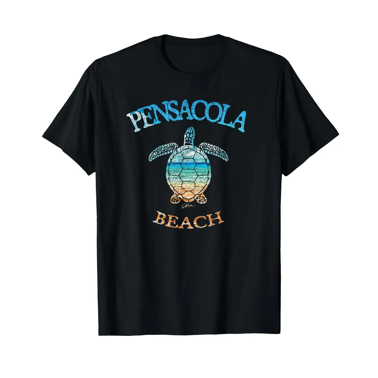 JCombs Pensacola Beach FL Sea Turtle T Shirt vintage Washed Top For Everyday Wear Versatile fashion Stretched Breathable