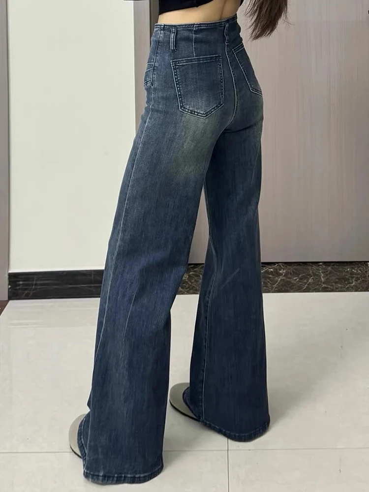 Gothic casual All-match women's clothing jeans fashion Y2K aesthetic retro Bootcut pants emo girls American style 90s streetwear