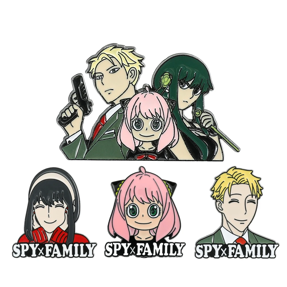 SPY FAMILY Enamel Pins Custom Anya Yor Loid Forger Damian Brooches Anime Lapel Badges Cartoon Jewelry Gift for Kids Friends