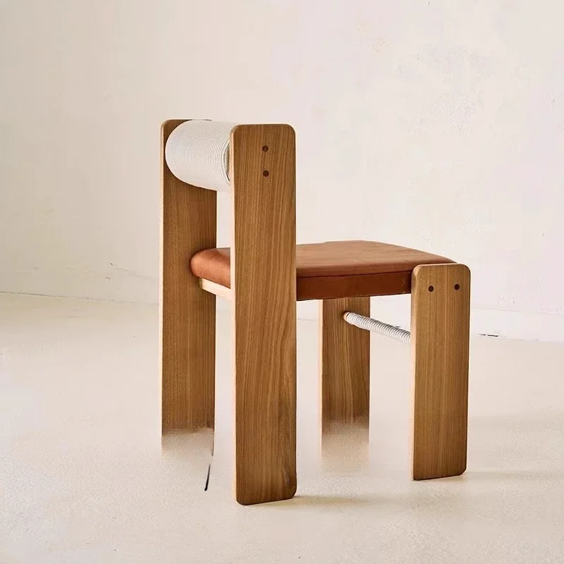 Medieval wabi-sabi wind light luxury home dining chair hotel homestay retro negotiation leisure chair