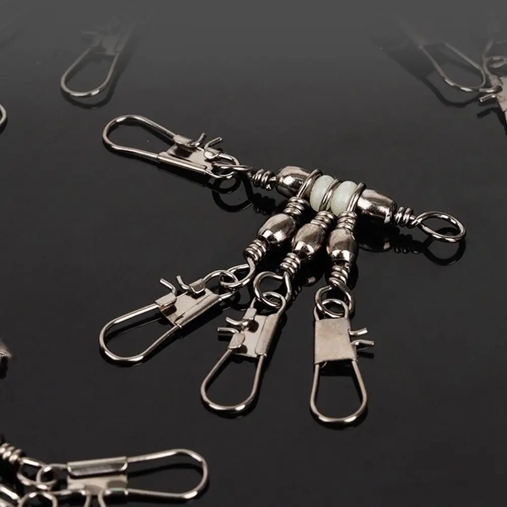 10 قطعة 3-Way الصيد المفاجئة موصل مع دبوس الصلبة حلقة تحمل برميل وصلة دوّارة لصيد الأسماك دائم الفولاذ المقاوم للصدأ الثقيلة الكرة