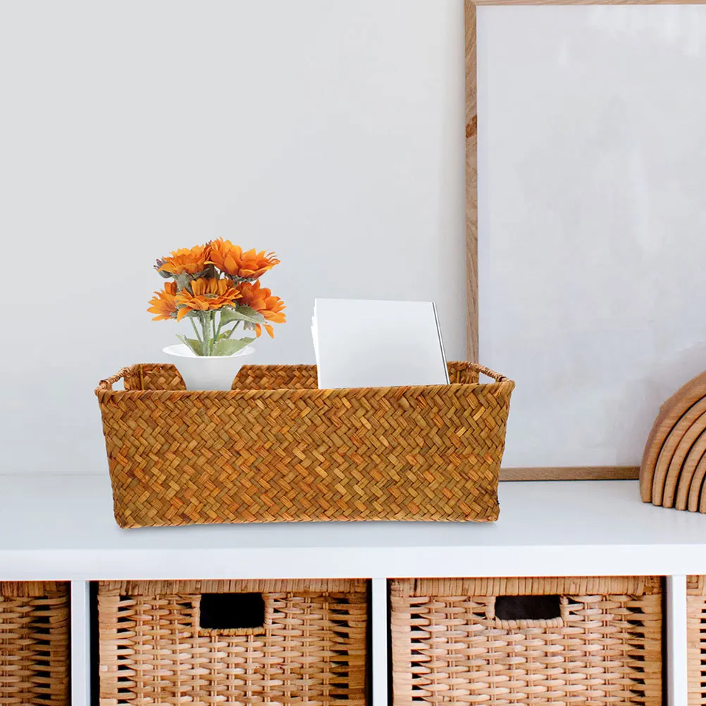 

2 Pcs Bread Basket Small Snack Baskets Imitation Rattan Wicker Shopping Handwoven Storage for Serving