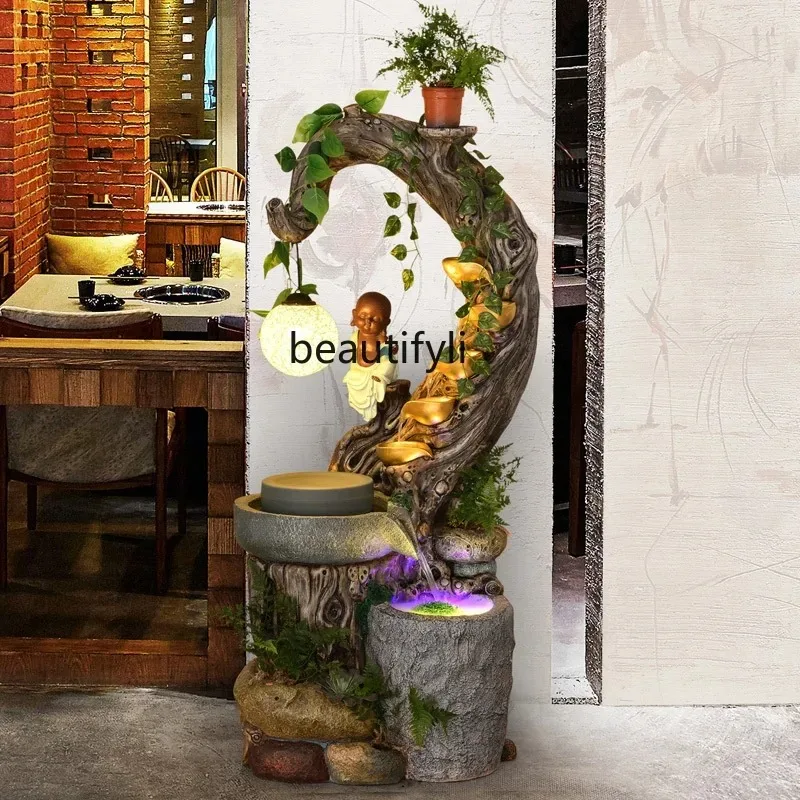 

New Chinese Style Pastoral Water Fountain Waterscape Decoration Floor Living Room Interior Home Garden Restaurant Decorations