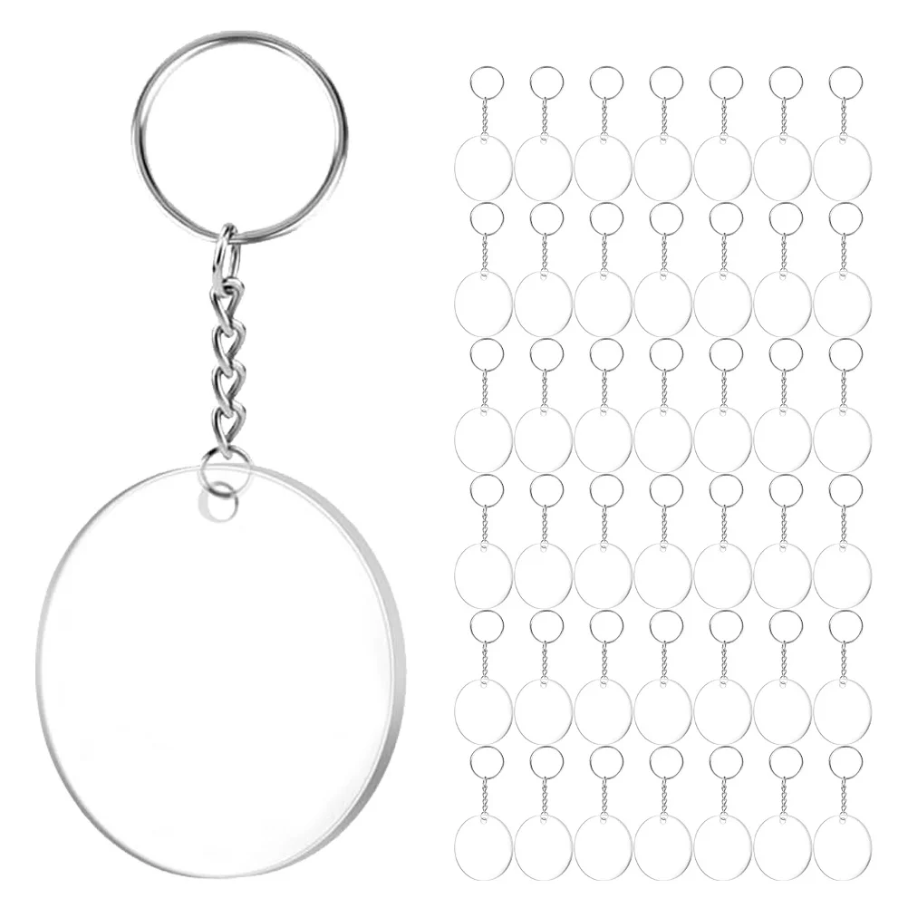 

120 set Keychain Blanks Acrylic Diy Pendant Craft Supplies Clear Transparent Multi-Function Portable Charms For Handmade Jewelry