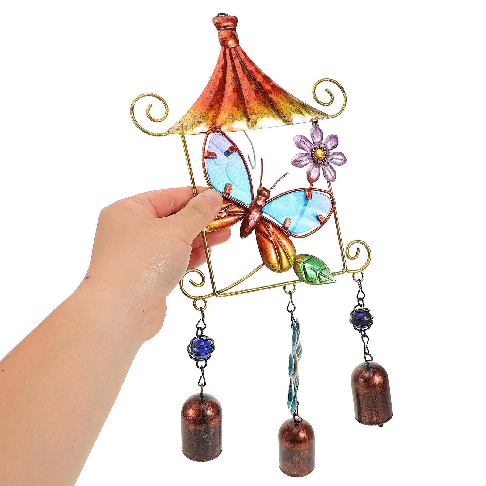 

Retro Wind Chime Butterfly Hanger Bell Pendant Decorative Metal Delicate Home Garden Decor Wear-Resistant Lightweight Hanging