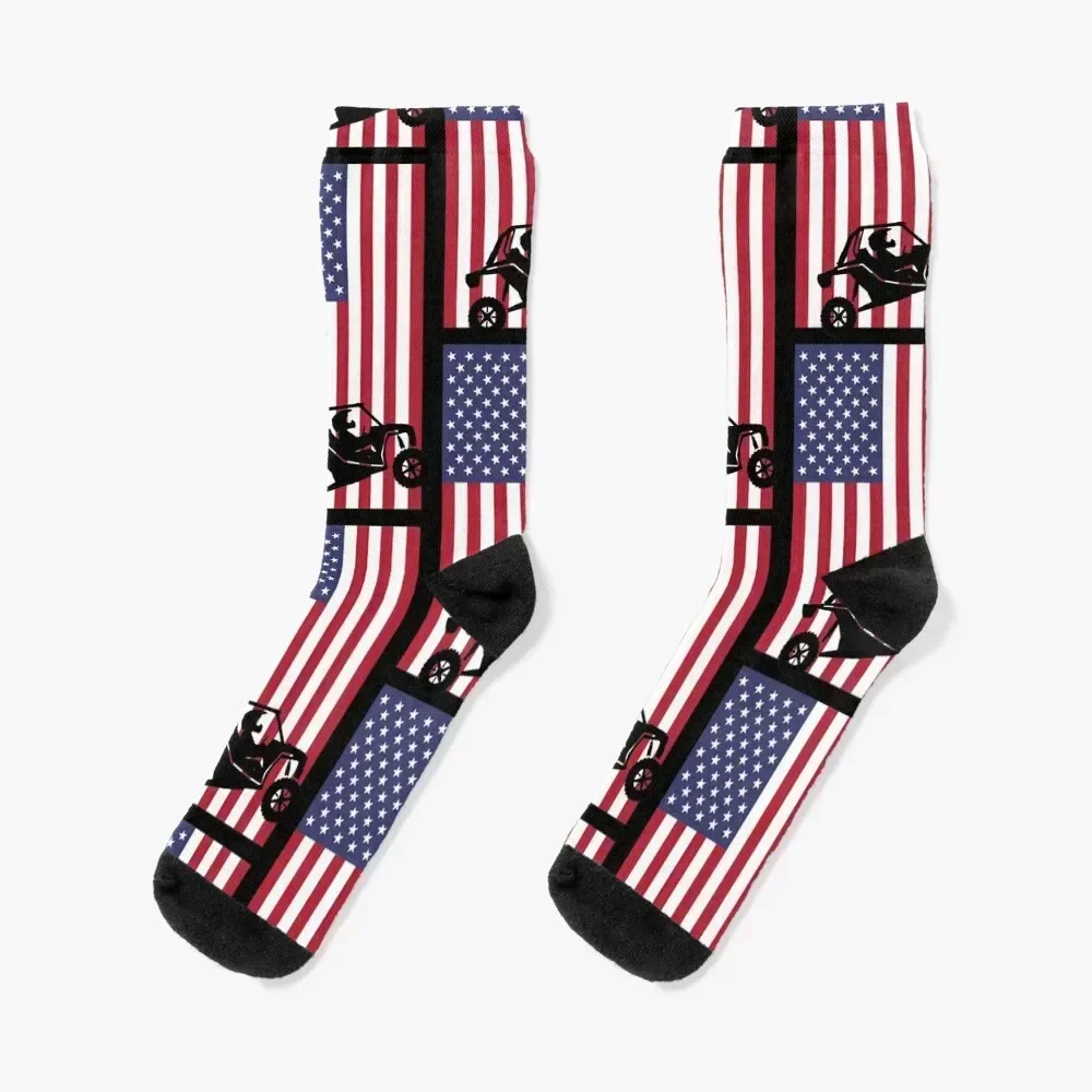 SXS USA American Flag ถุงเท้า sheer hiphop เดินป่าถุงเท้าดอกไม้สําหรับผู้ชายผู้หญิง