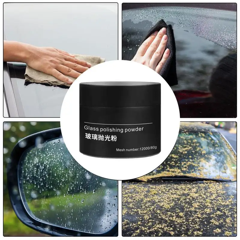 auto Glass Polishing Repair Car Glass Oil Film Powder 80g Car Window Degreasing Film Repair Powder Scratches Removal Tool