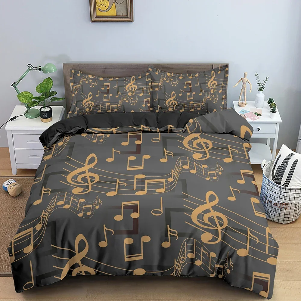 

Musical Symbols 3D Violin Comfortable Duvet Quilt Cover Pillowcase Bedding Set Children Bedroom Decoration Home Textile