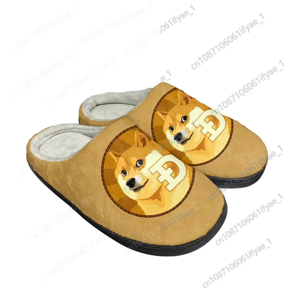 

Hot Dogecoin Fashion Cool Cotton Custom Slippers Mens Womens Sandals Plush Casual Keep Warm Shoes Thermal Comfortable Slipper