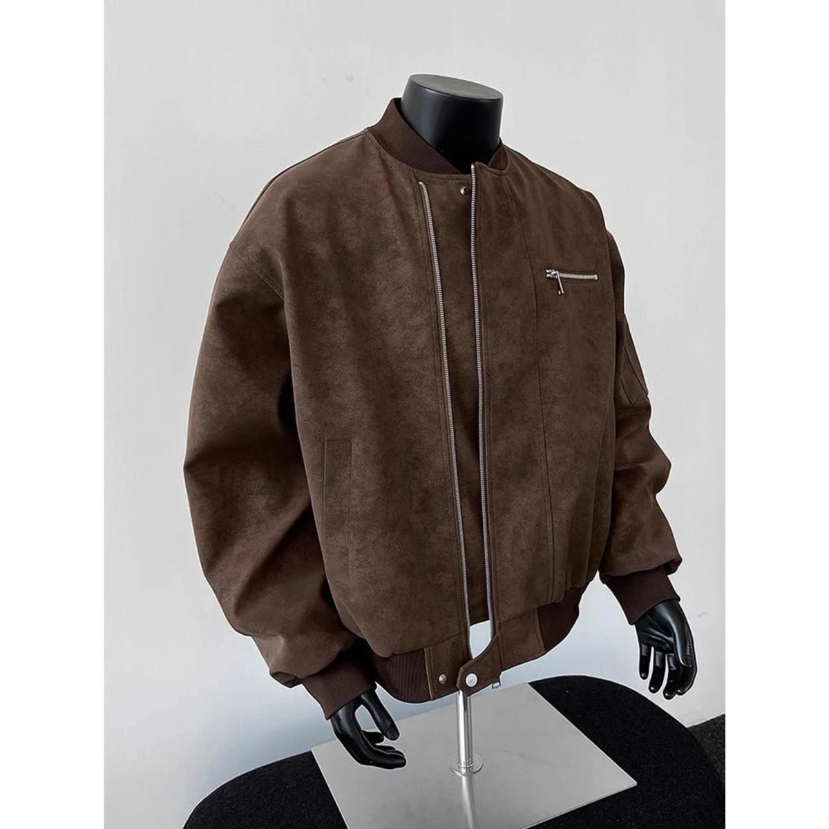 

Кожаная куртка-жакет мужская коричневого цвета, в стиле бейсбольной рабочей одежды, в американском стиле Детройт, для осеннего сезона, повседневная.