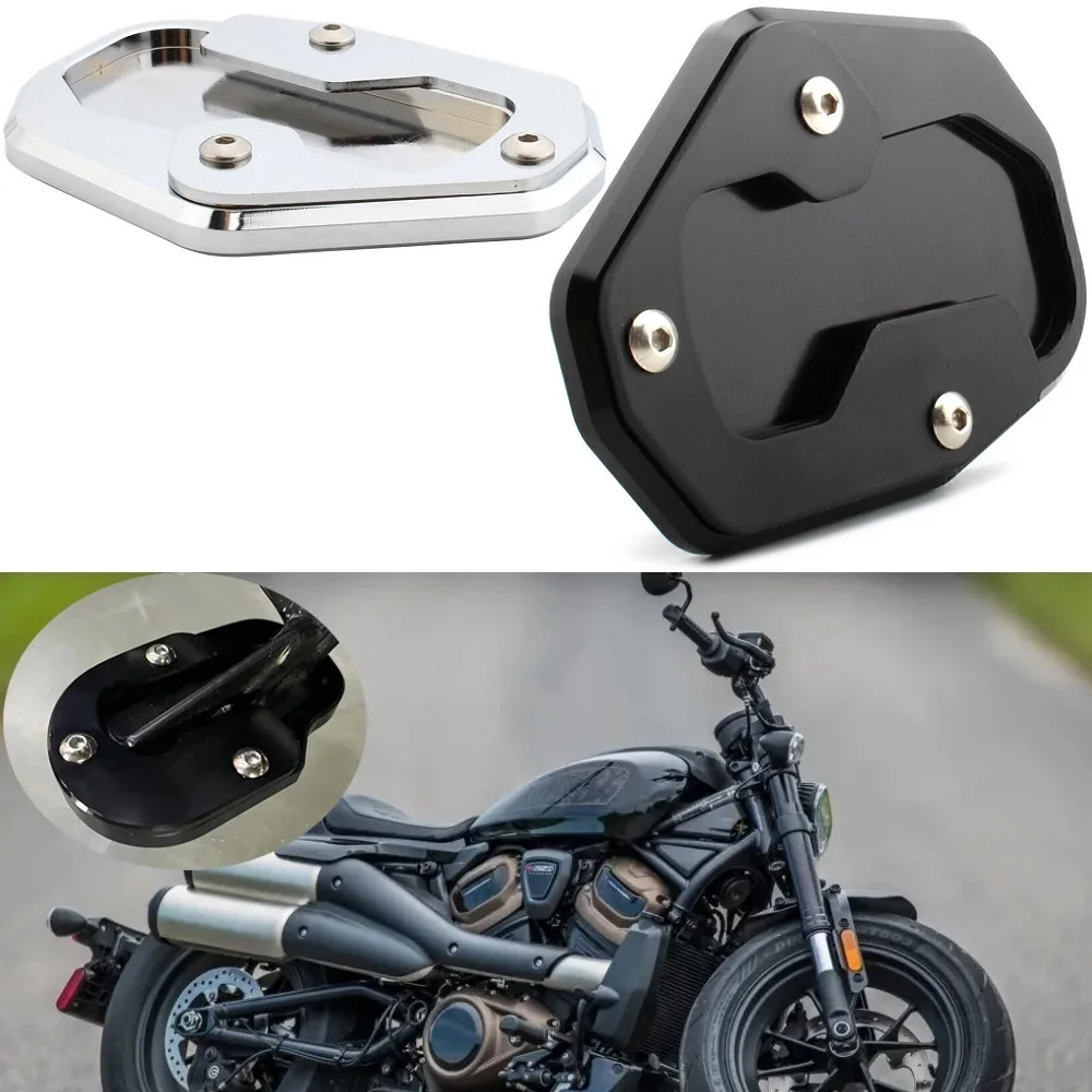 Motorcycle Side Stand Foot Extender Plate Enlarger Kickstand Support Pad For Harley Pan America S RH1250 PA1250 RA1250S 21-later