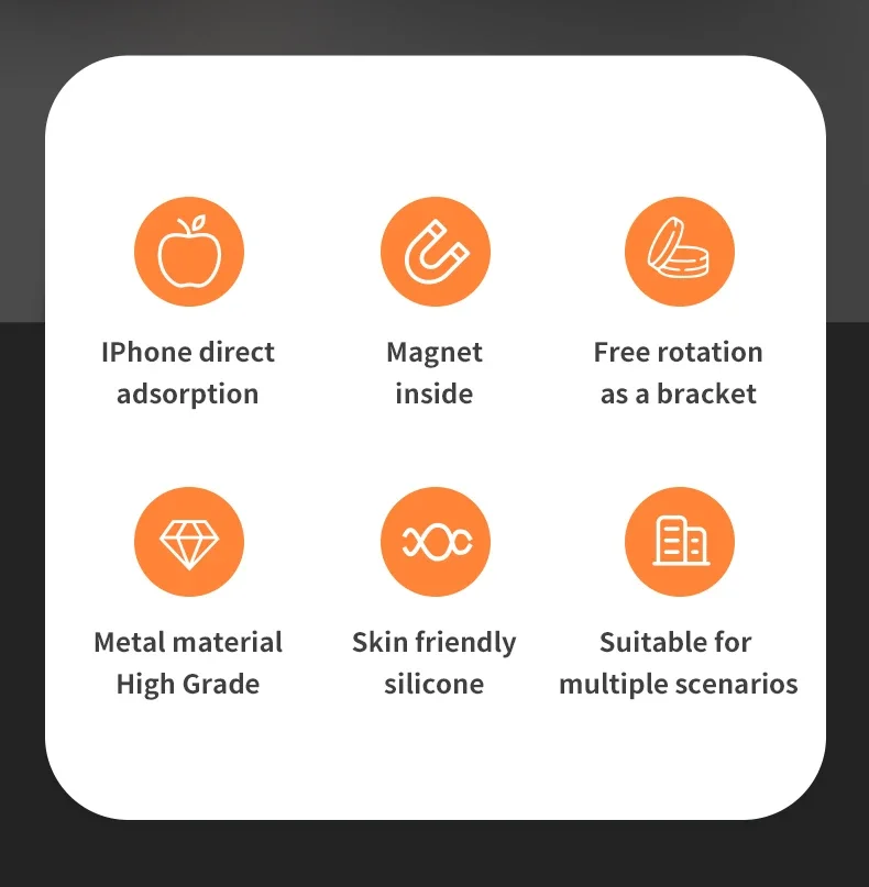 Für MagSafe Telefon Magnetischer Fingerringhalter für iPhone 12 13 Pro Max Mini Magnet Telefonständer Grip Mount Smartphone Zubehör – Detail 2