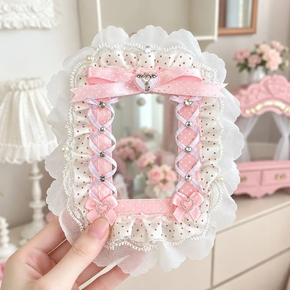 Gifts Ribbon Bow Lace Photocard Holder Lolita Style Cute Photocard Case Photo Card Display Holder Craft Accessory